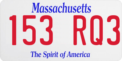 MA license plate 153RQ3