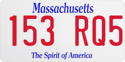 MA license plate 153RQ5