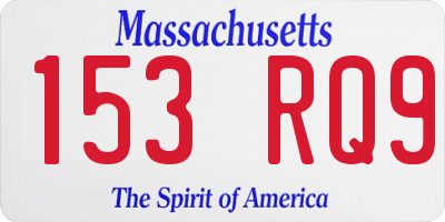 MA license plate 153RQ9