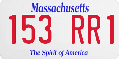 MA license plate 153RR1
