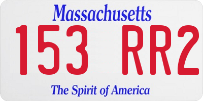 MA license plate 153RR2