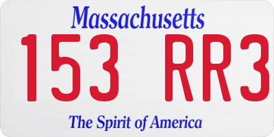 MA license plate 153RR3