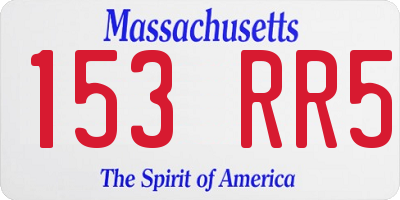 MA license plate 153RR5