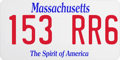 MA license plate 153RR6