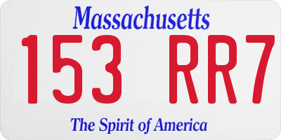 MA license plate 153RR7
