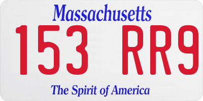 MA license plate 153RR9