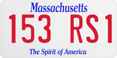 MA license plate 153RS1