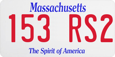 MA license plate 153RS2