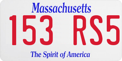 MA license plate 153RS5