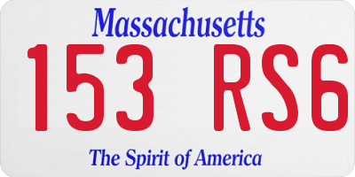 MA license plate 153RS6