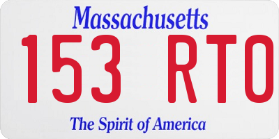 MA license plate 153RT0
