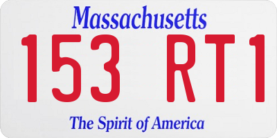 MA license plate 153RT1