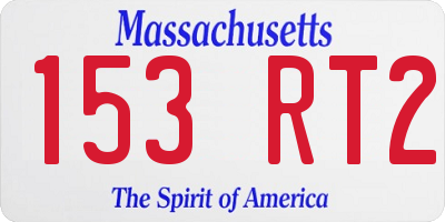 MA license plate 153RT2