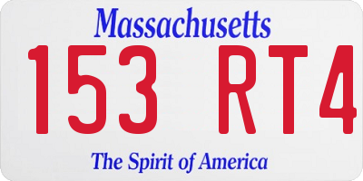 MA license plate 153RT4