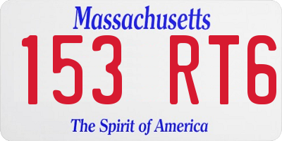 MA license plate 153RT6