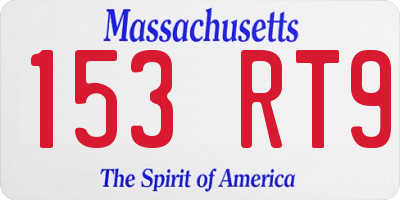 MA license plate 153RT9
