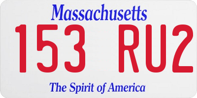 MA license plate 153RU2