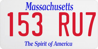 MA license plate 153RU7