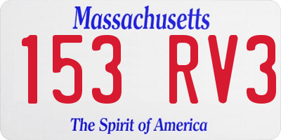 MA license plate 153RV3