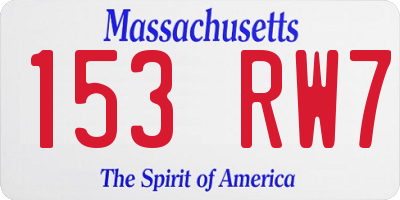 MA license plate 153RW7