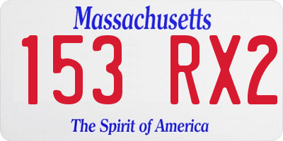 MA license plate 153RX2