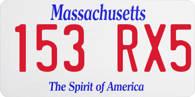 MA license plate 153RX5