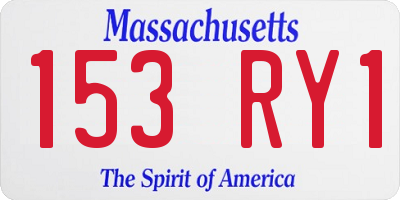 MA license plate 153RY1