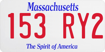 MA license plate 153RY2