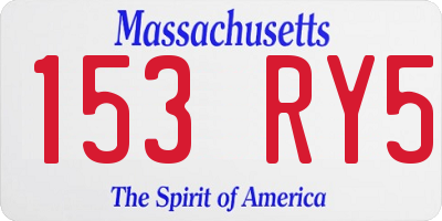 MA license plate 153RY5