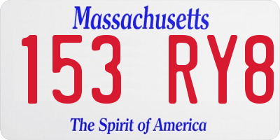 MA license plate 153RY8