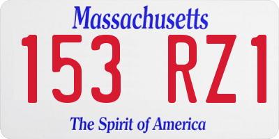 MA license plate 153RZ1