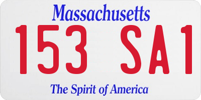 MA license plate 153SA1