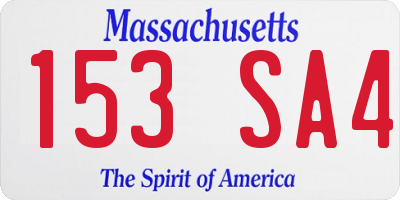 MA license plate 153SA4