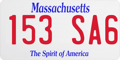 MA license plate 153SA6