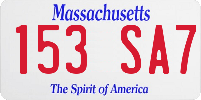 MA license plate 153SA7