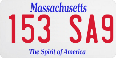 MA license plate 153SA9