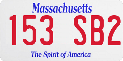 MA license plate 153SB2