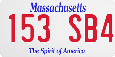 MA license plate 153SB4