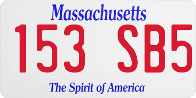 MA license plate 153SB5