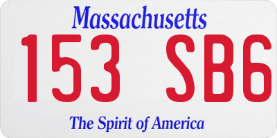 MA license plate 153SB6