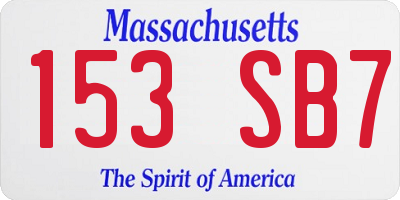 MA license plate 153SB7