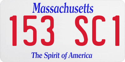 MA license plate 153SC1