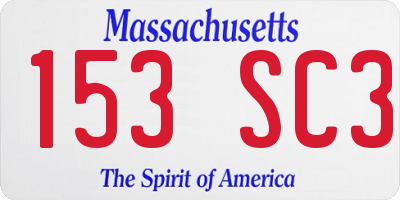MA license plate 153SC3