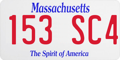MA license plate 153SC4