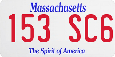 MA license plate 153SC6