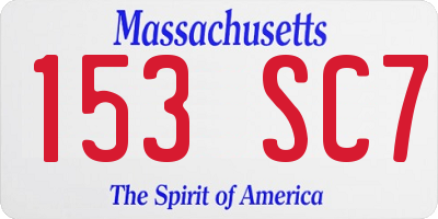 MA license plate 153SC7