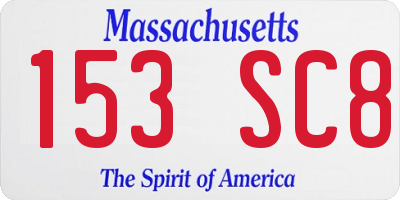 MA license plate 153SC8
