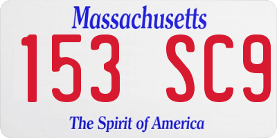 MA license plate 153SC9