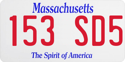 MA license plate 153SD5