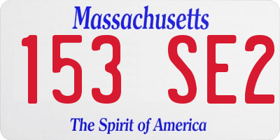 MA license plate 153SE2